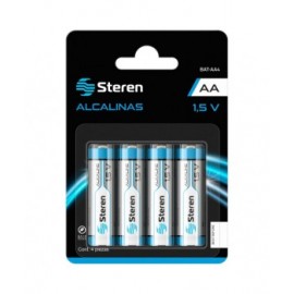 Paquete de 4 Baterias Alcalina AA 1.5V marca Steren