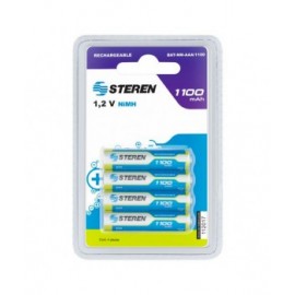 Paquete de 4 Baterías AAA Recargables NiMH 1100 mAh marca Steren