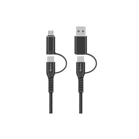 Cable Multiconexion USB/USB C  a USB C/Micro USB 1 m. marca Steren.