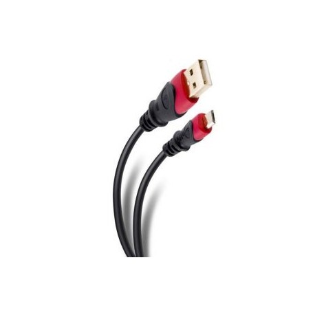 Cable Elite USB a Micro USB Reforzado con conectores dorados 1.8m marca Steren.