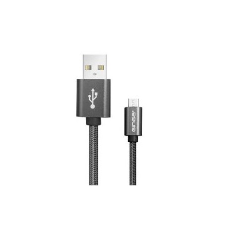 Cable micro USB Chrome metálico marca Ginga