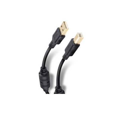 Cable Elite de USB 2.0 a USB tipo B Reforzado con conectores dorados de 1.8m marca Steren.