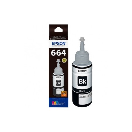 Botella de Tinta Epson 664 (T664120) Negro Original para 4,000 páginas.