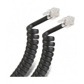 Cable Espiral Plug a Plug RJ9 de 2.1M para Auricular Telefónico marca Steren