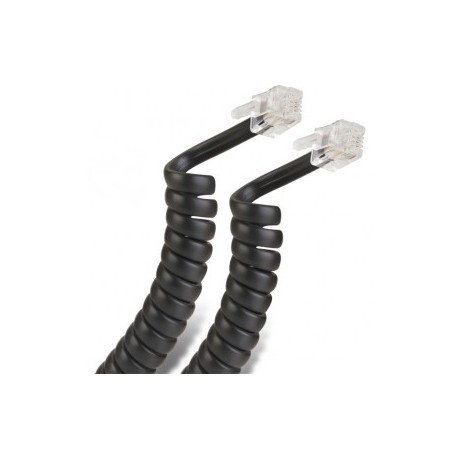 Cable Espiral Plug a Plug RJ9 de 2.1M para Auricular Telefónico marca Steren