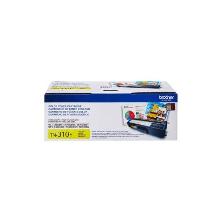 Cartucho de Toner Brother TN-310Y Amarillo Original para 1,500 páginas.