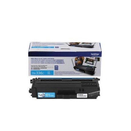 Cartucho de Toner Brother TN-336C Cyan Original para 3,500 paginas.