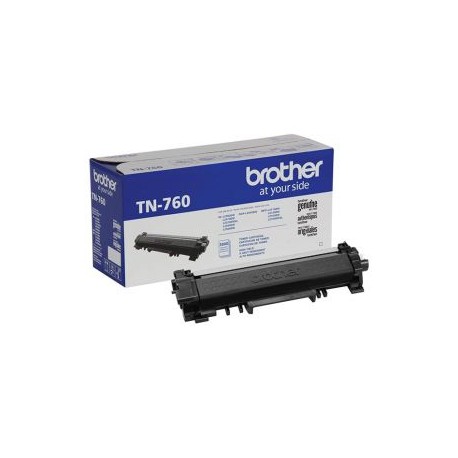 Cartucho de Tóner Brother TN-760 Negro Original para 3,000 páginas.