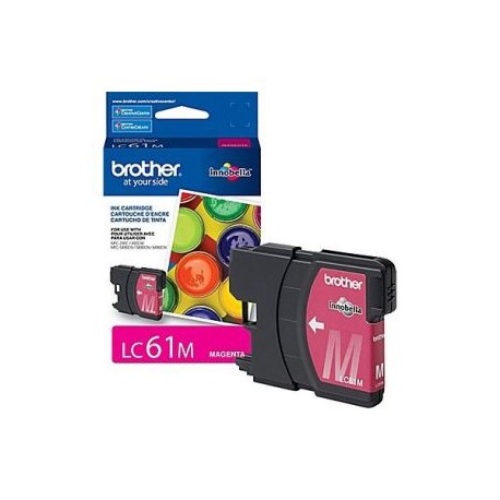 Cartucho de Tinta Brother LC61M Magenta Original para 350 páginas.