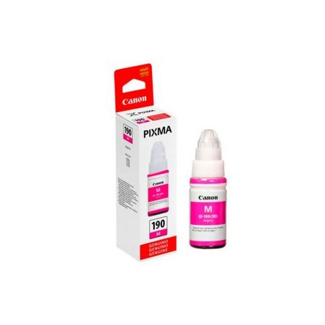 Botella de Tinta Canon GI-190M (0669C001AB) Magenta Original para 7,000 páginas.