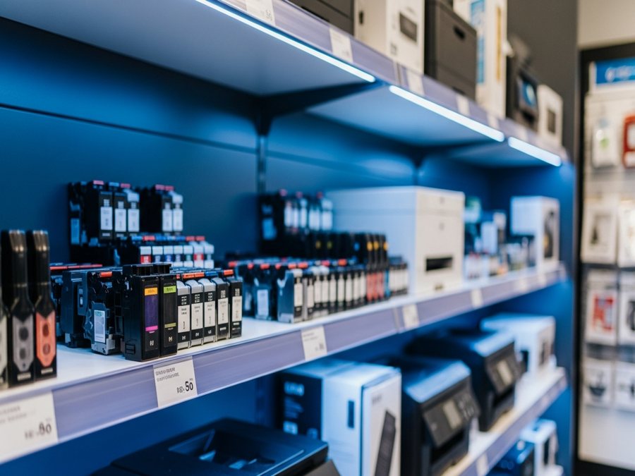 Impresora moderna con consumibles originales